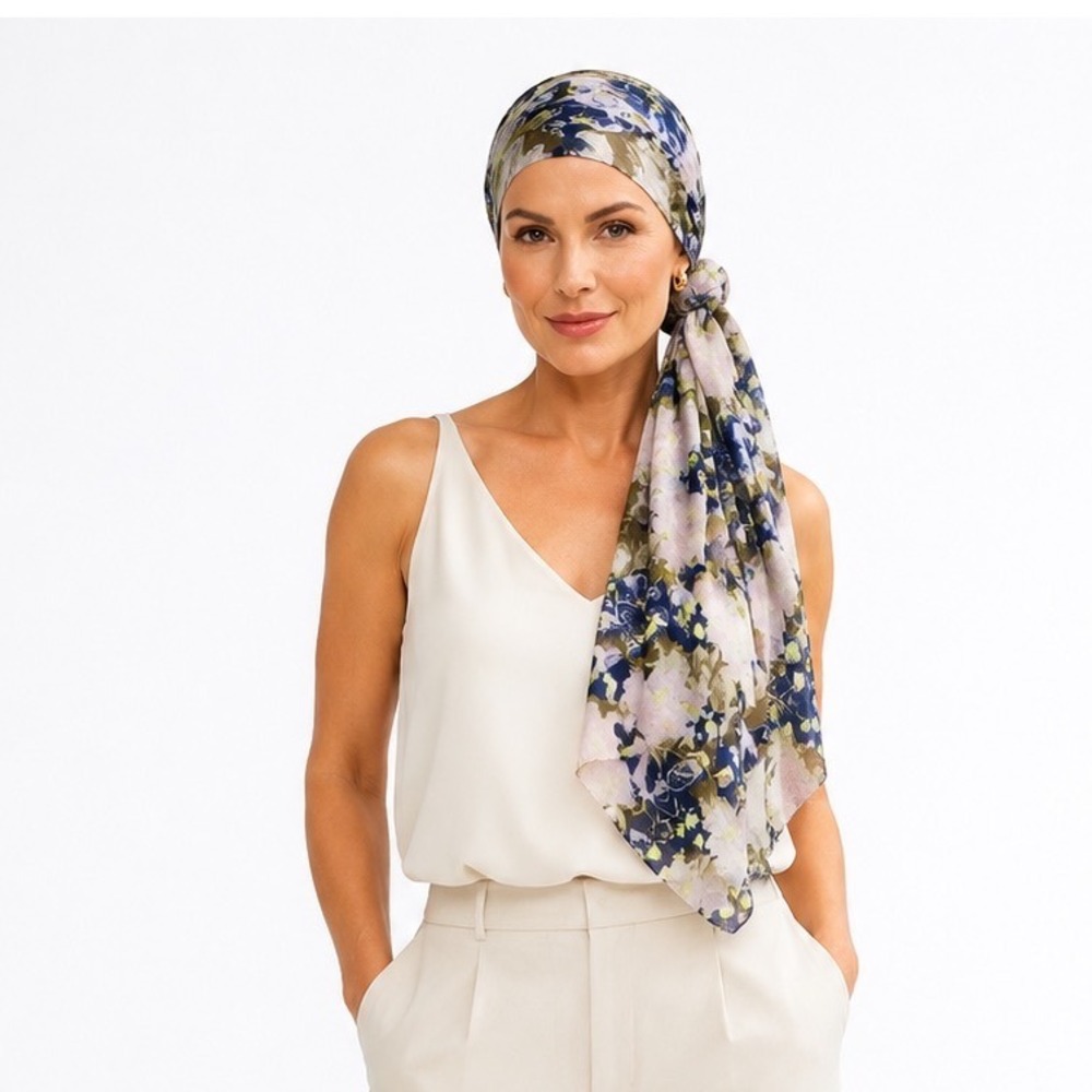 Divided H&M Floral Infinity Scarf Pink Blue Green Neon Sheer Fairycore 115-38